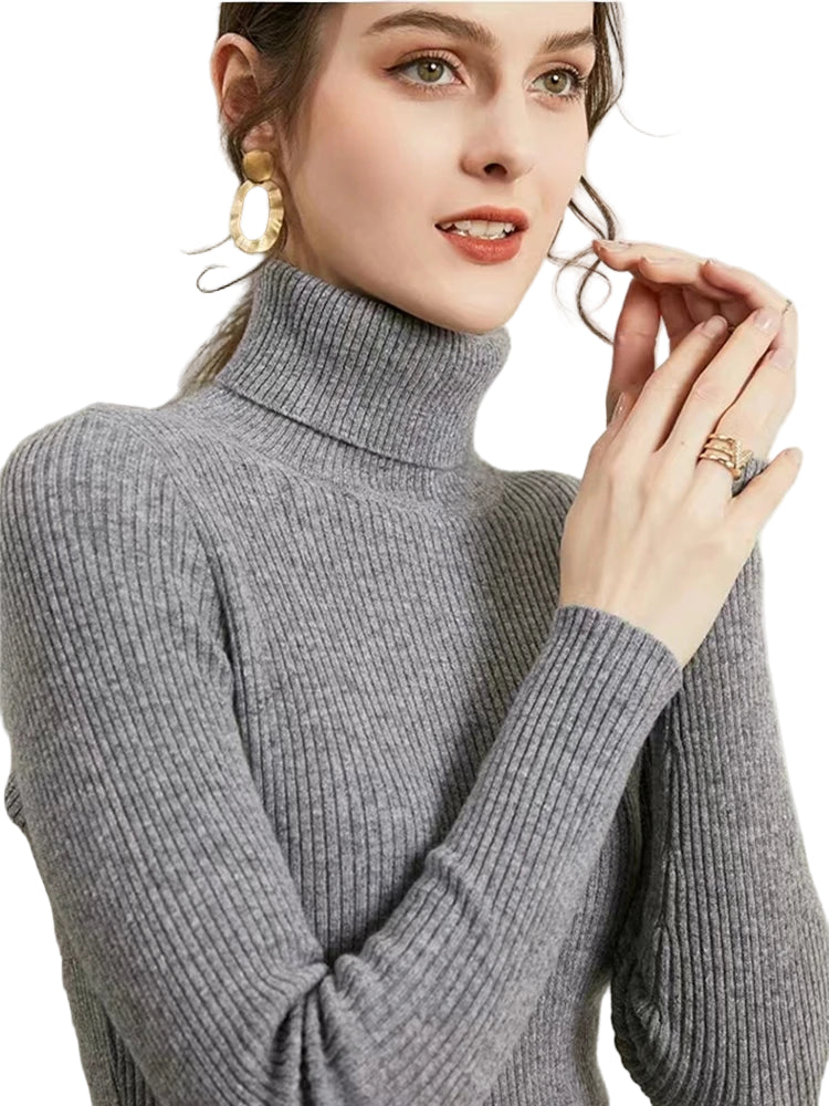 Kvinders Turtleneck Jumper Strikket Materiale Casual 0