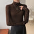 Kvinders Turtleneck Langærmet T-Shirt Blødt Stof 3