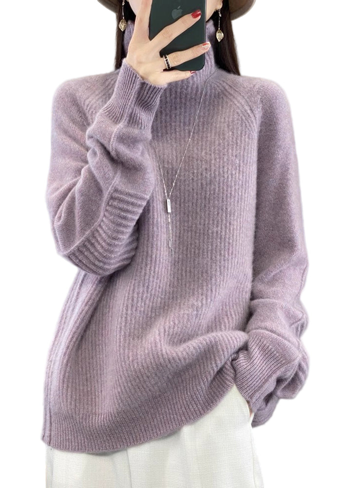Kvinders Turtleneck Strik Sweater i Løs Pasform 0