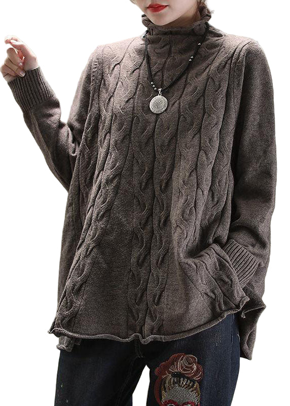 Kvinders Turtleneck Strik Sweater med Åbning 0