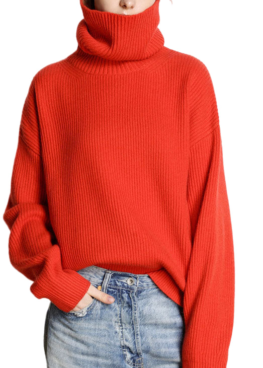 Kvinders Turtleneck Strik Top i Cashmere 0