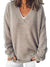 Kvinders V-Hals Sweater med Droppede Skuldre 0