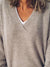 Kvinders V-Hals Sweater med Droppede Skuldre 1