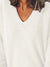 Kvinders V-Hals Sweater med Droppede Skuldre 4