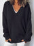 Kvinders V-Hals Sweater med Droppede Skuldre 6
