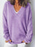 Kvinders V-Hals Sweater med Droppede Skuldre 9