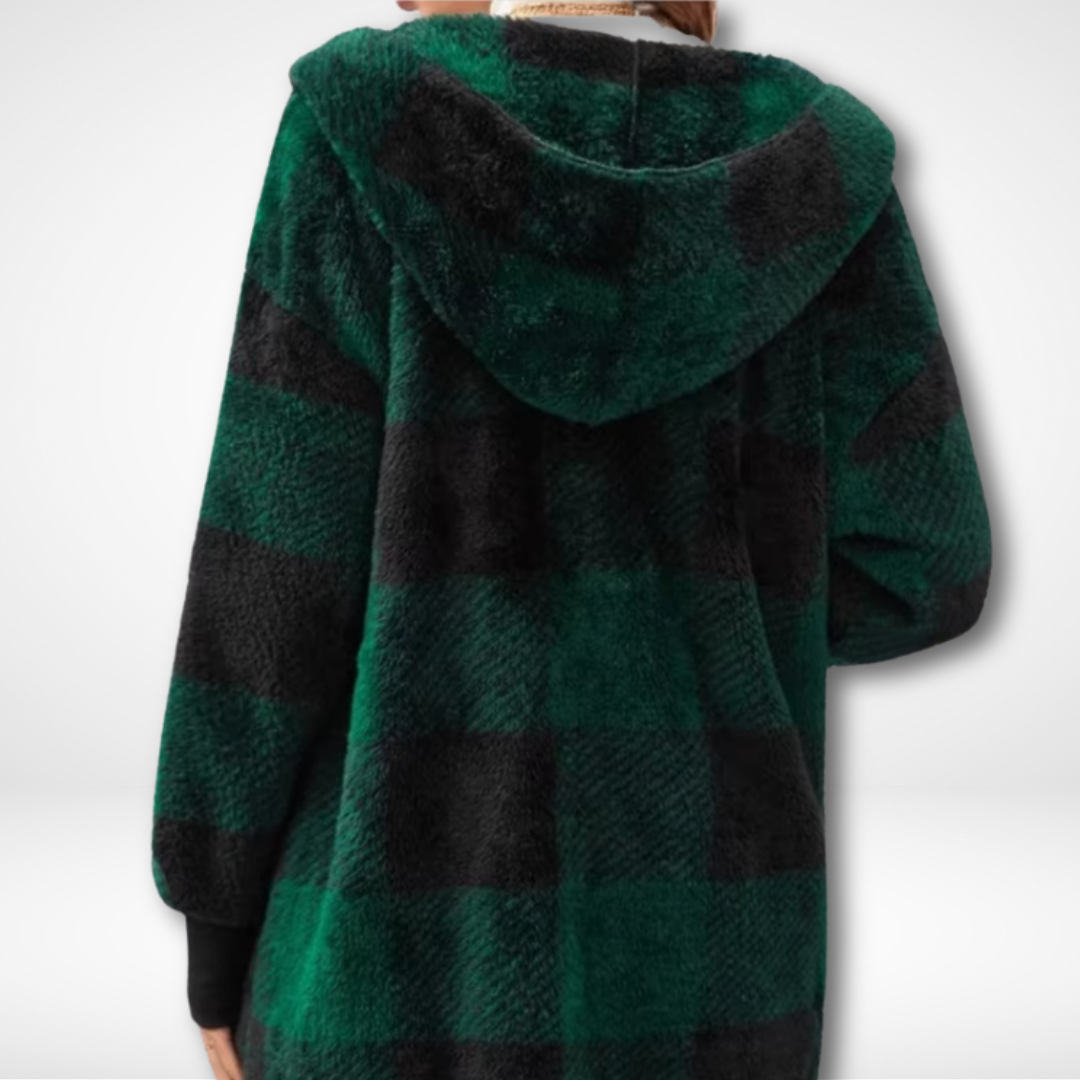 Kvinders Vandtætte Cardigan med Tjekket Mønster 2