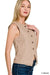 Kvinders Vest Button Down Linned Rayon Bomuld 2