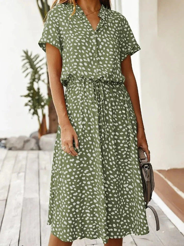 Kvinders Vintage Kjole med Mellemærmer og Leopardprint 2