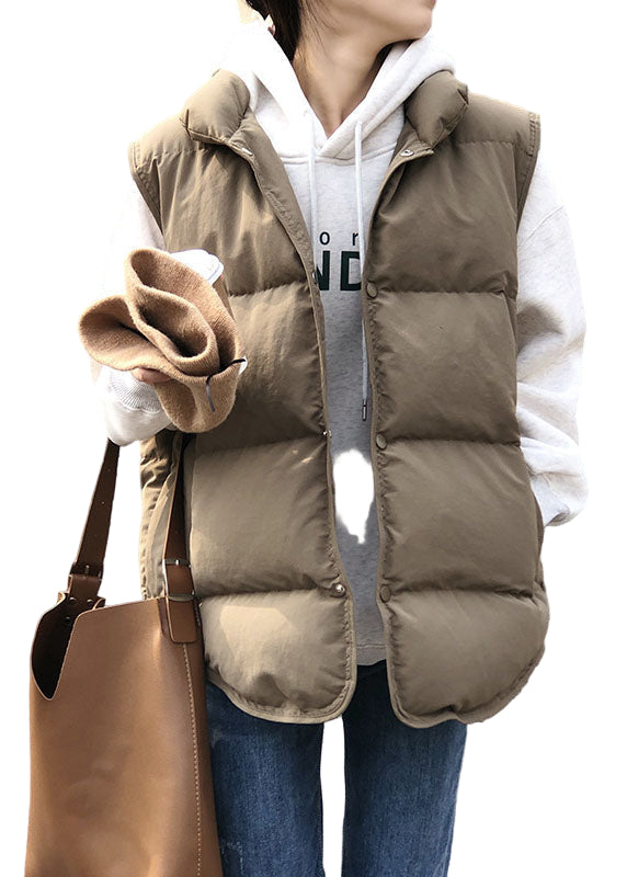 Kvinders Vinter Puffer Vest med Ståkrave 0