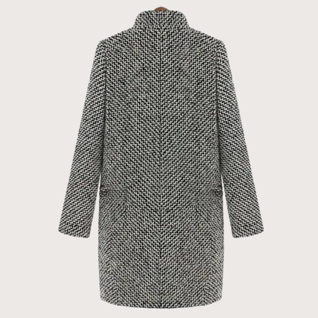 Kvinders Vinterfrakke Houndstooth Uld 4