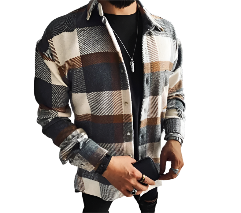 Herre Skjorte Casual Letvægts Bomuld-1