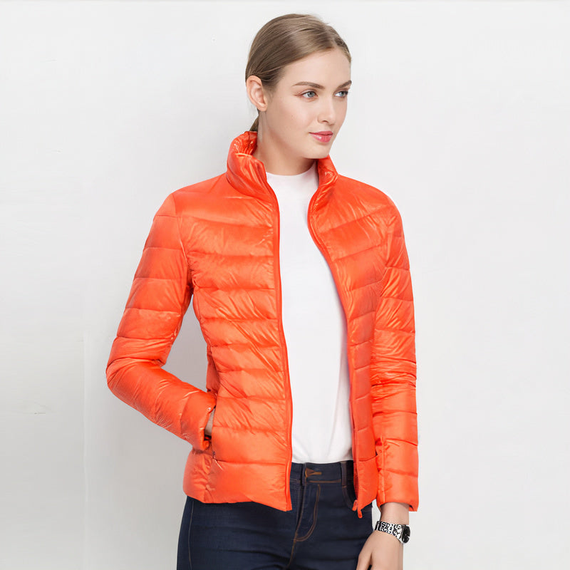 Lang Vinterjakke Dame Taljeret Vatteret Design 4