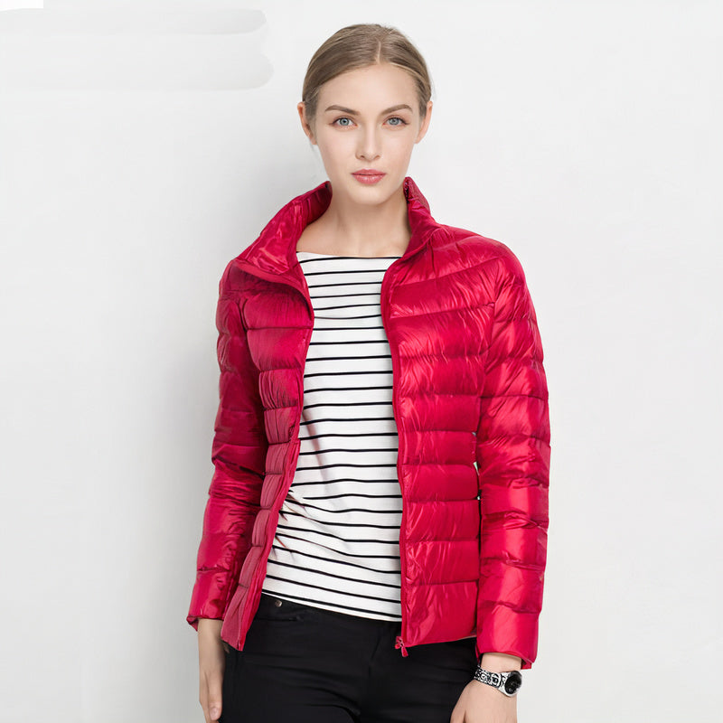 Lang Vinterjakke Dame Taljeret Vatteret Design 6