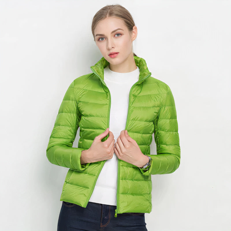 Lang Vinterjakke Dame Taljeret Vatteret Design 8