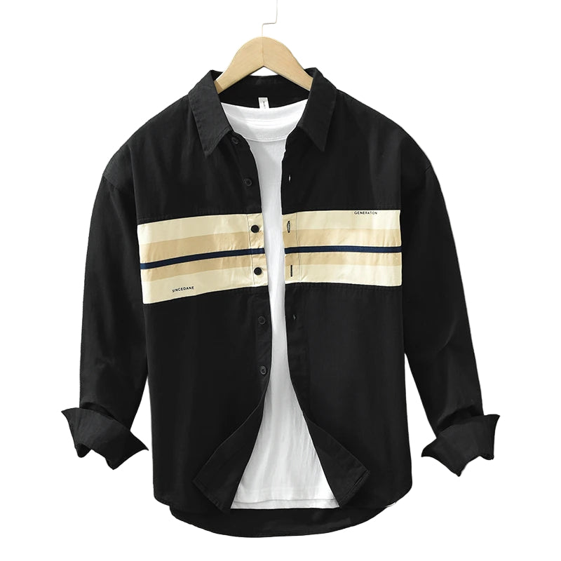 Herre Skjorter Patchwork Afslappet Bomuld