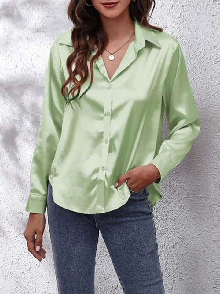 Variant image for Dame Skjorte Satin Moderne Stil Elegant Pasform-8