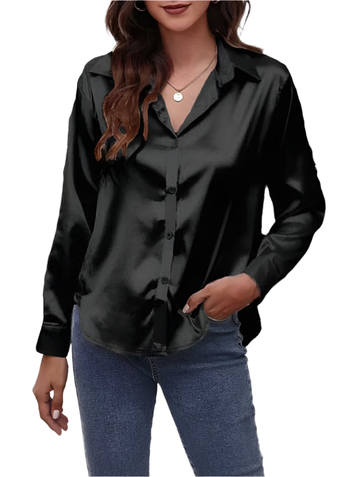 Variant image for Dame Skjorte Satin Moderne Stil Elegant Pasform-44