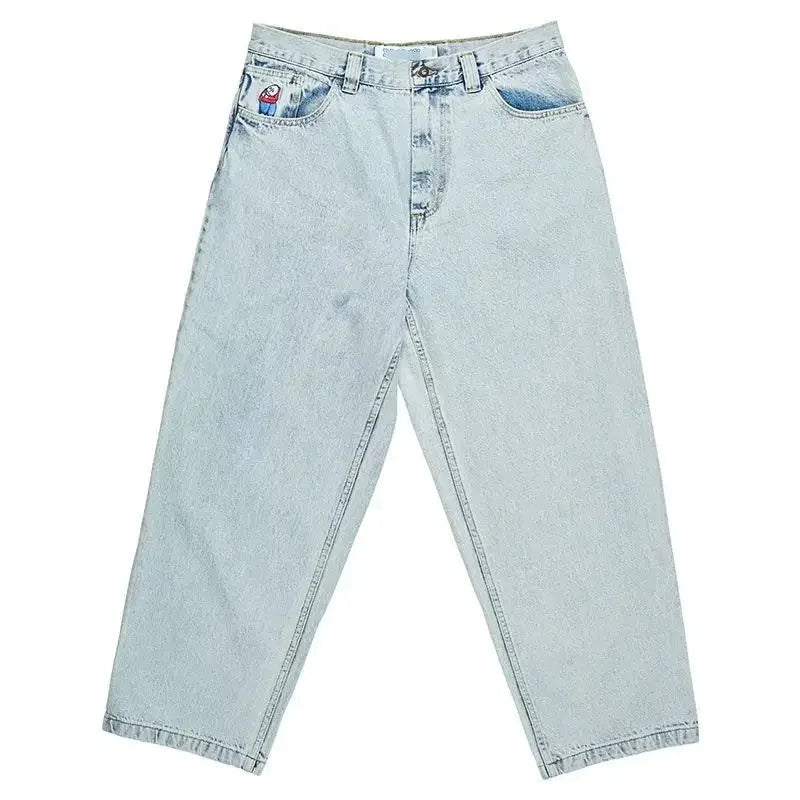 Mænds Baggy Jeans med Bred Ben Denim Komfortabel Pasform 10