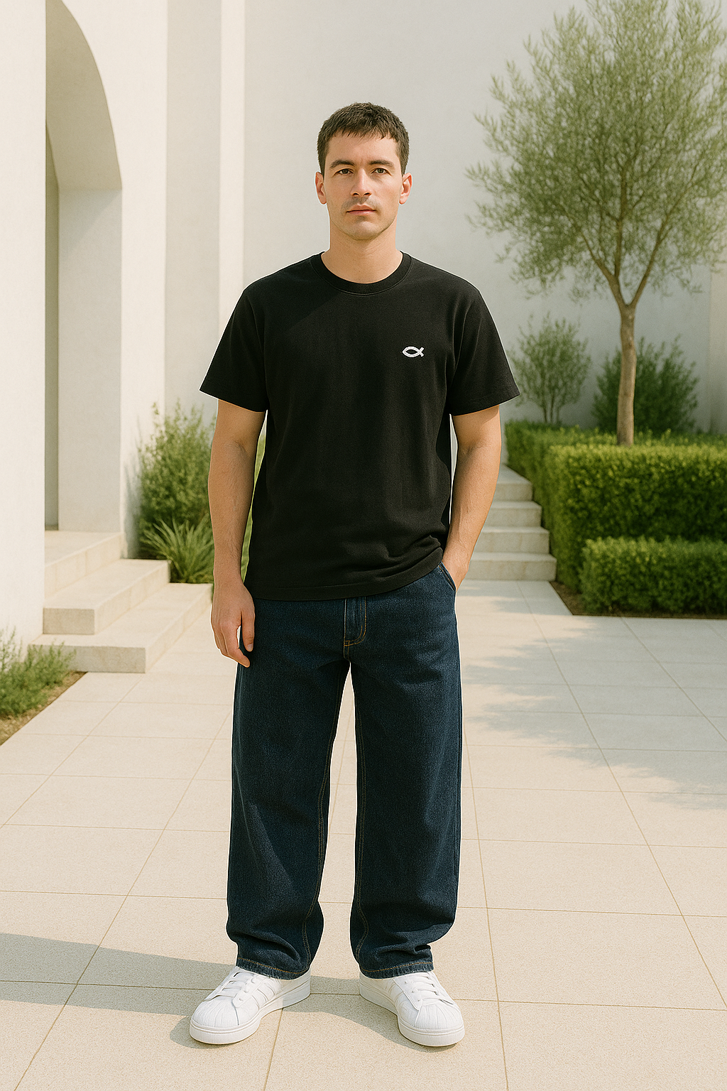 Mænds Baggy Jeans med Bred Ben Denim Komfortabel Pasform 1