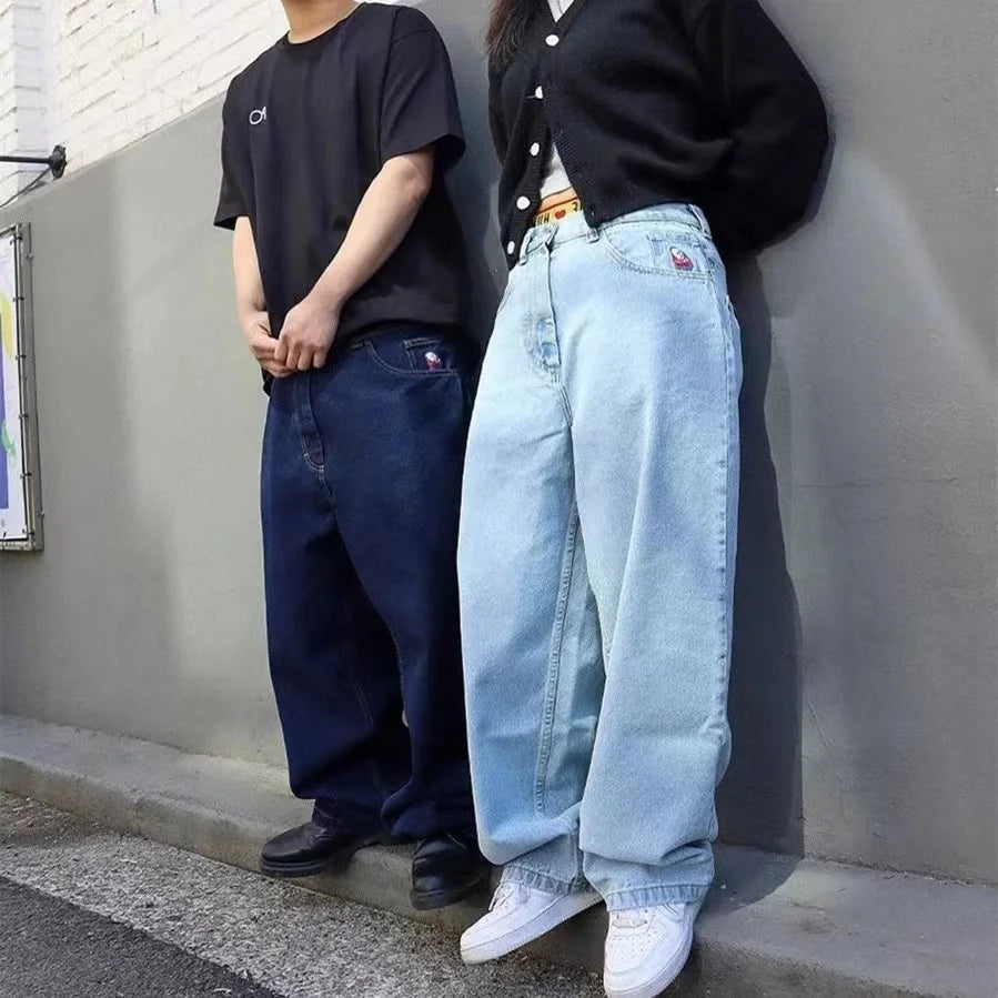 Mænds Baggy Jeans med Bred Ben Denim Komfortabel Pasform 3