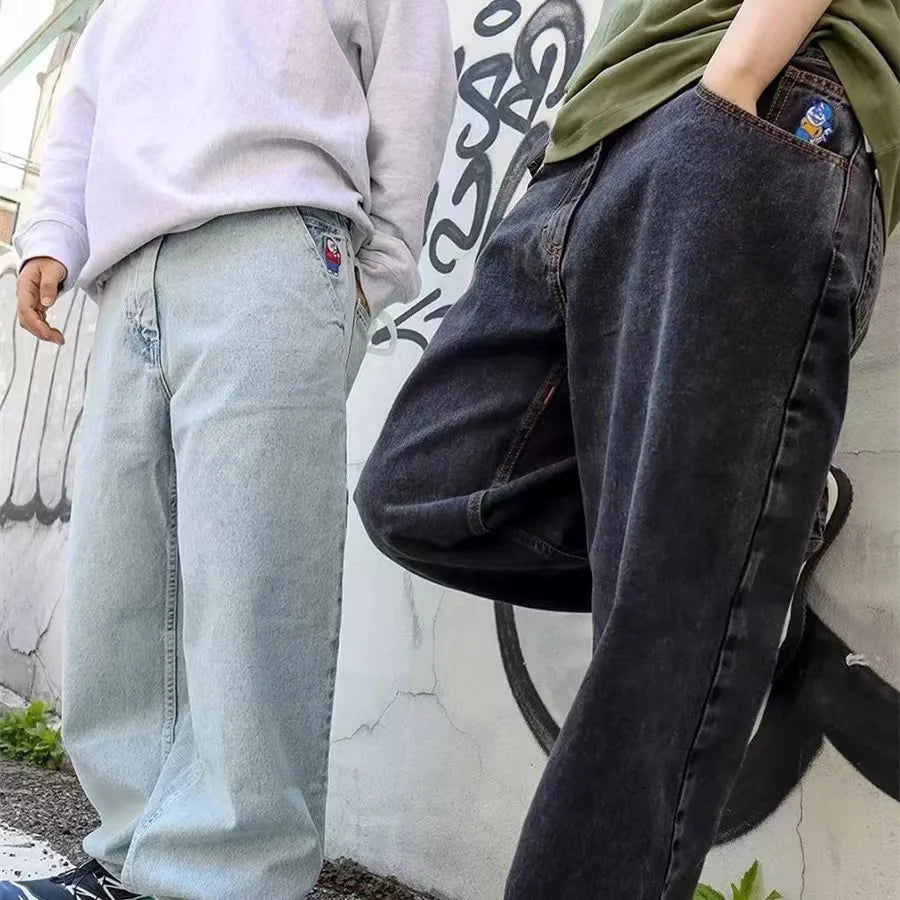 Mænds Baggy Jeans med Bred Ben Denim Komfortabel Pasform 4