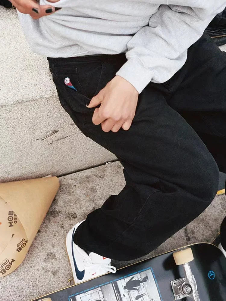 Mænds Baggy Jeans med Bred Ben Denim Komfortabel Pasform 6