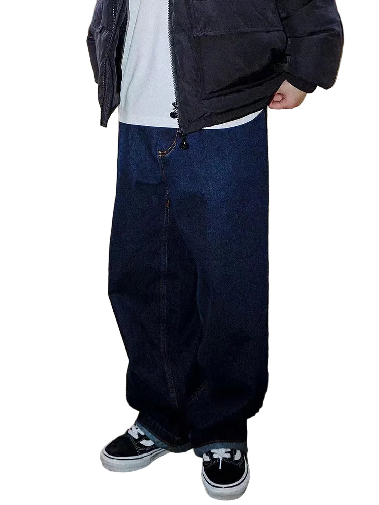 Mænds Baggy Jeans med Bred Ben Denim Komfortabel Pasform 7