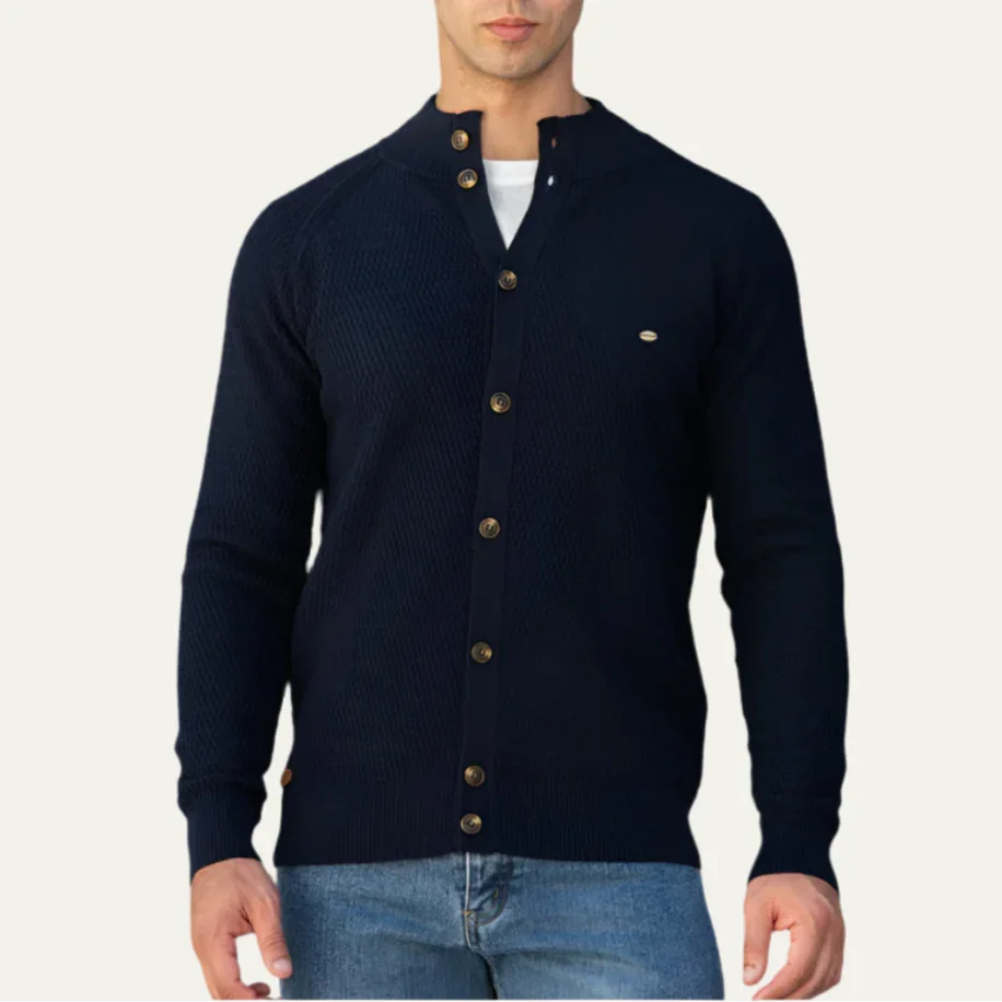 Mænds Cardigan Klassisk Design Knap-Front 8