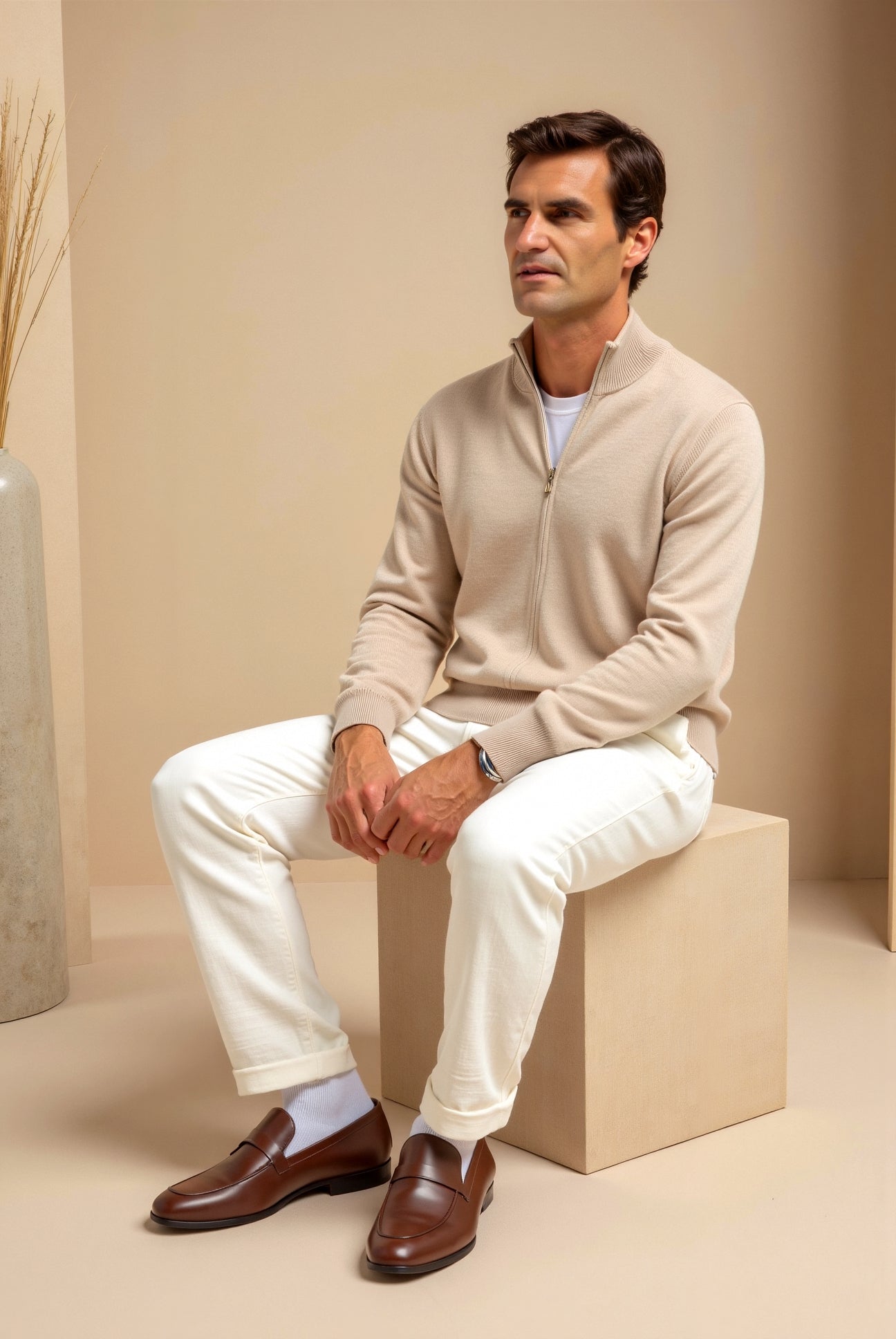 Mænds Cardigan Slim-Fit Stilfuld 5