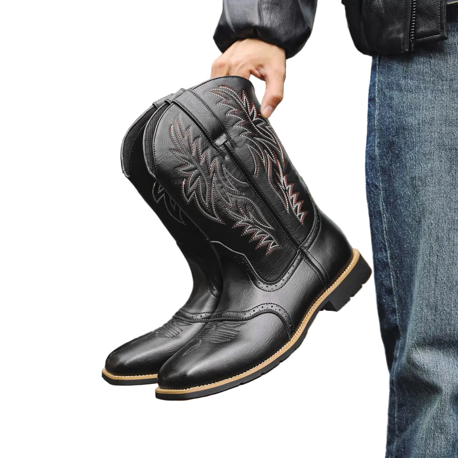 Mænds Cowboystøvler i Vestlig Stil 0