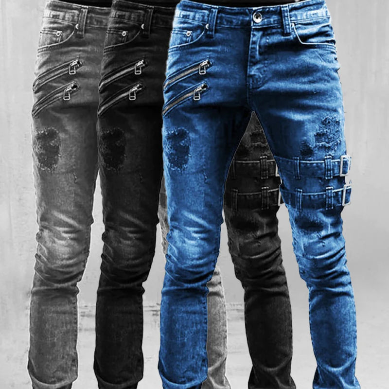 Mænds Denim Jeans med Slim Fit 3