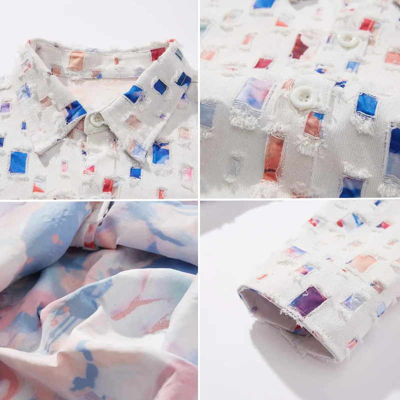 Mænds Denimskjorte Casual 4