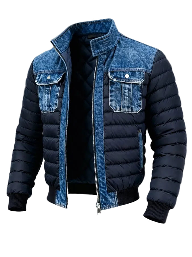 Mænds Dobbeltjakke i Klassisk Denim Stil 0