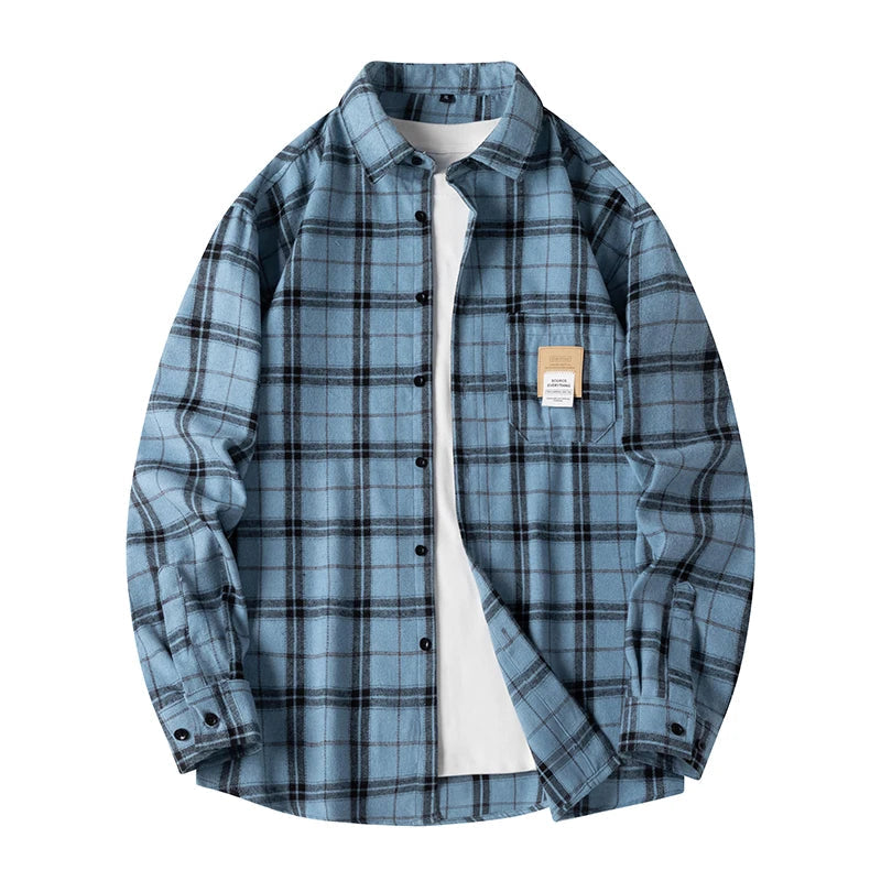 Mænds Flannel Skjorte Klassisk Plaid Design 5