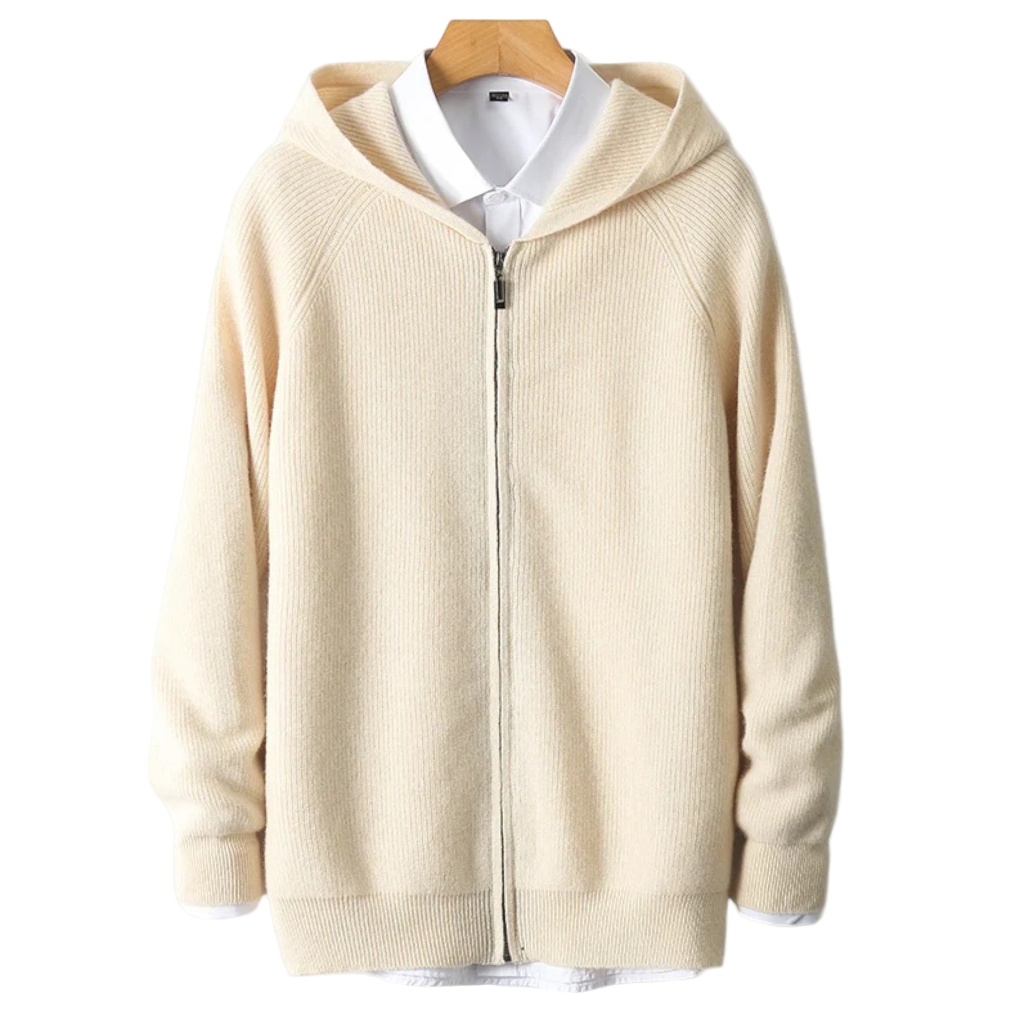 Mænds Hætte Skjorte Med Lynlås Tidløs Design 0