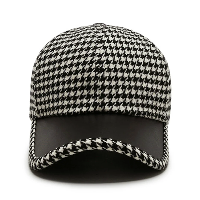 Mænds Kasket Houndstooth Design Justerbar 5
