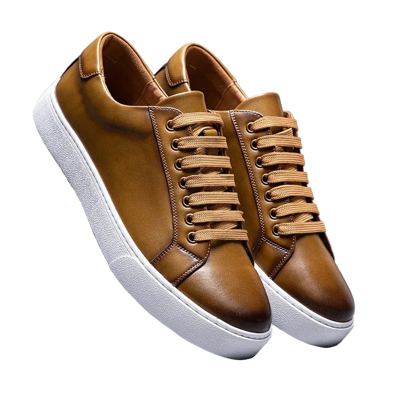 Mænds Læder Sneakers Minimalistisk Design 0