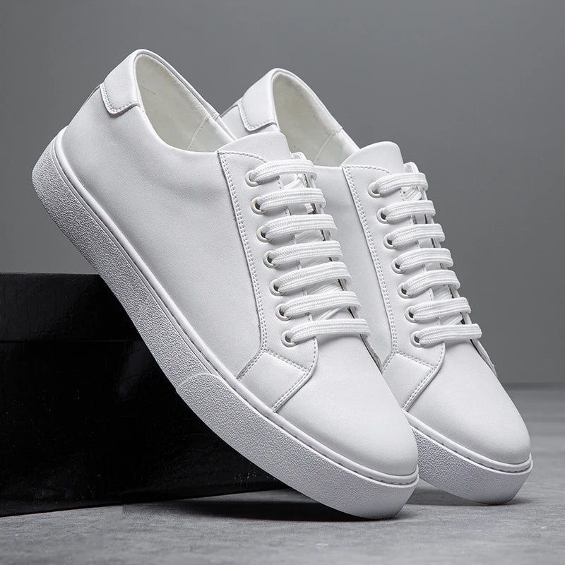 Mænds Læder Sneakers Minimalistisk Design 11
