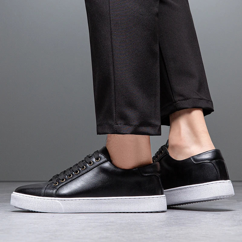 Mænds Læder Sneakers Minimalistisk Design 5