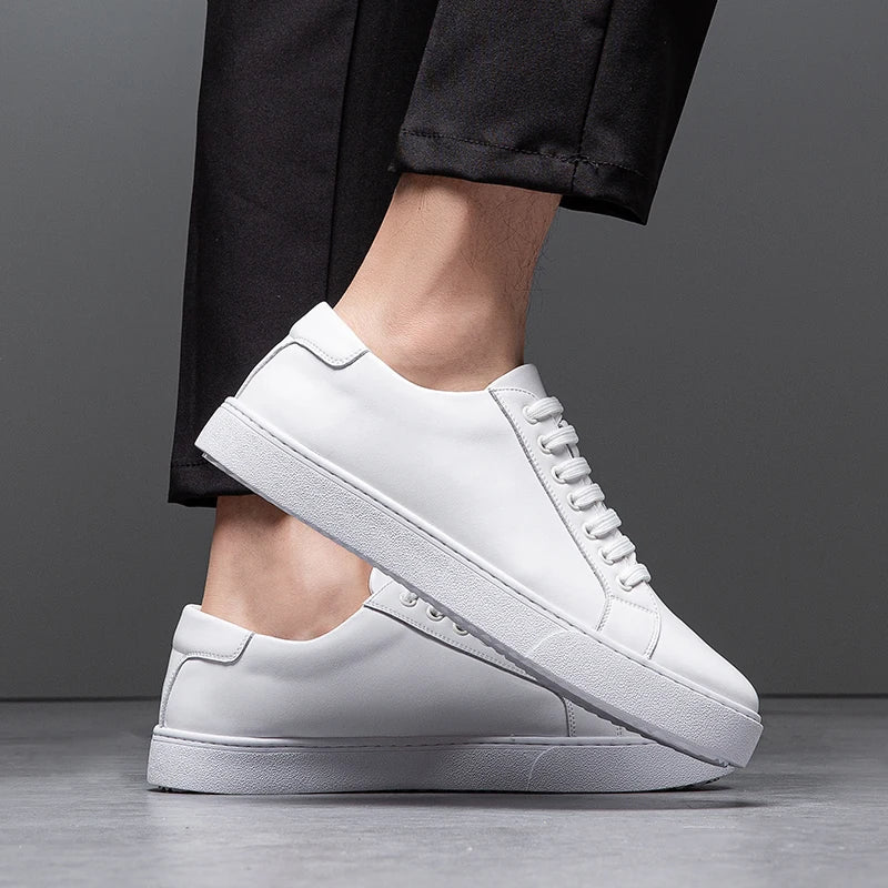 Mænds Læder Sneakers Minimalistisk Design 7