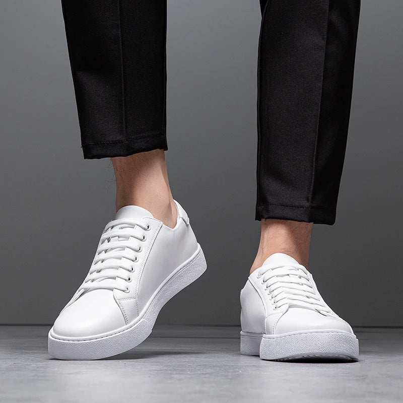 Mænds Læder Sneakers Minimalistisk Design 8