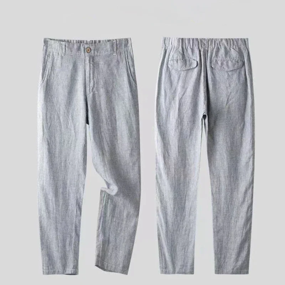 Mænds Linned Sæt Casual Stil 6