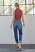 Mænds Mom Fit Denim Jeans Høj Talje Mørk 3