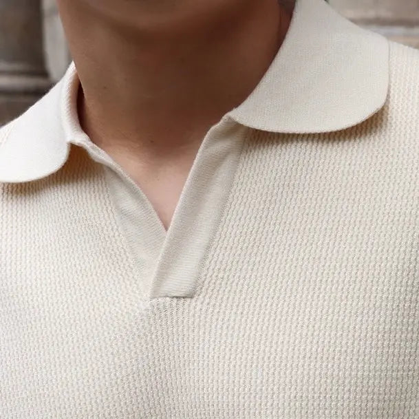 Mænds Polo T Shirt V-Hals Langærmet Casual Stil 5