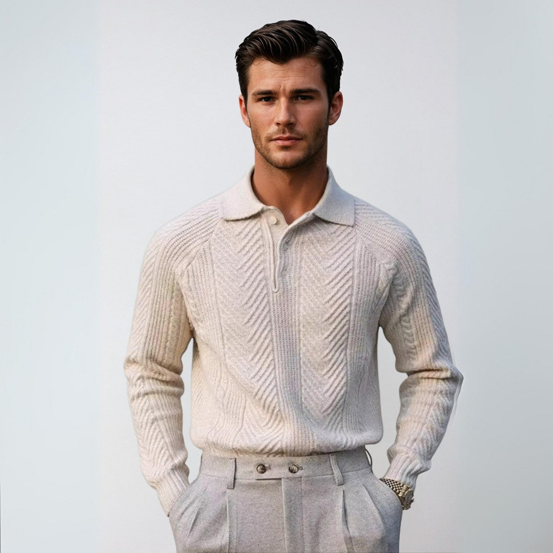 Mænds Poloshirt Klassisk Stil Ribbenstruktur 4