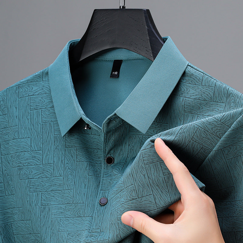 Mænds Poloshirt med Geometrisk Mønster 0