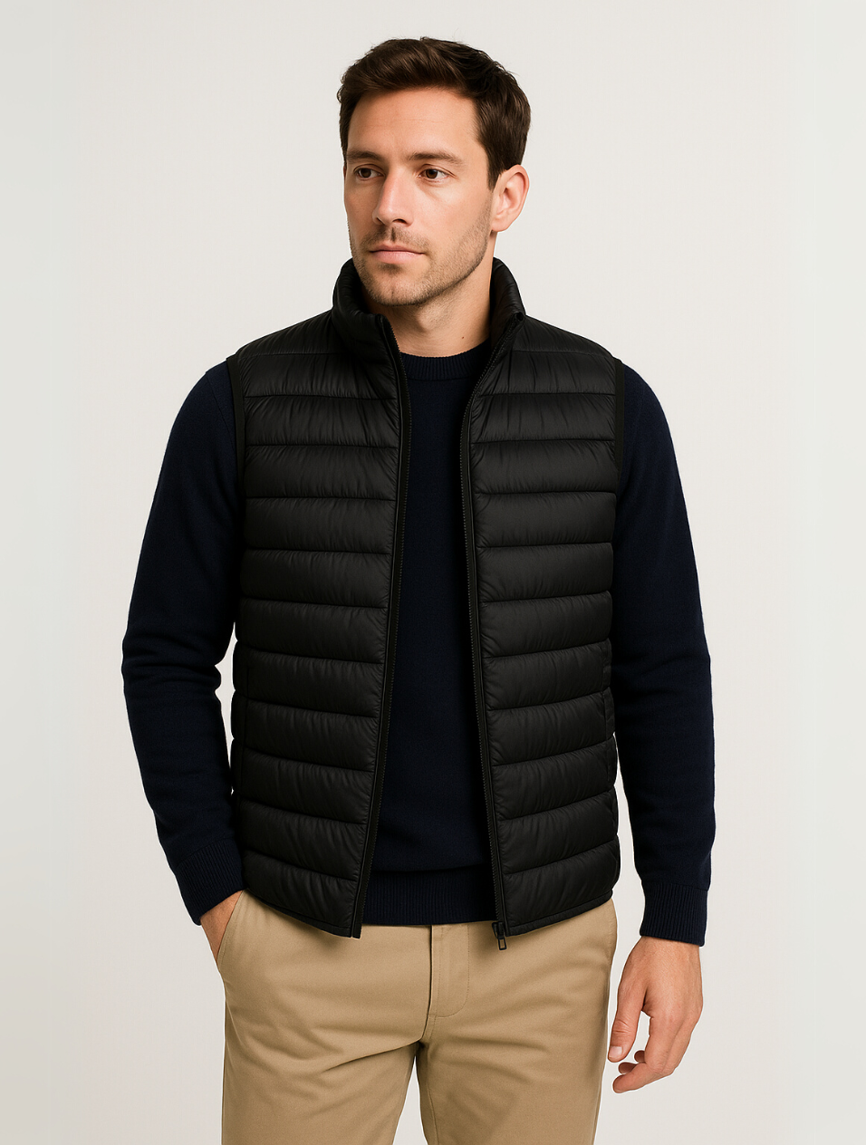 Mænds Quiltet Bodywarmer Minimalistisk Stil 5