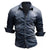 Mænds Retro Denim Skjorte med Knaplommer 5