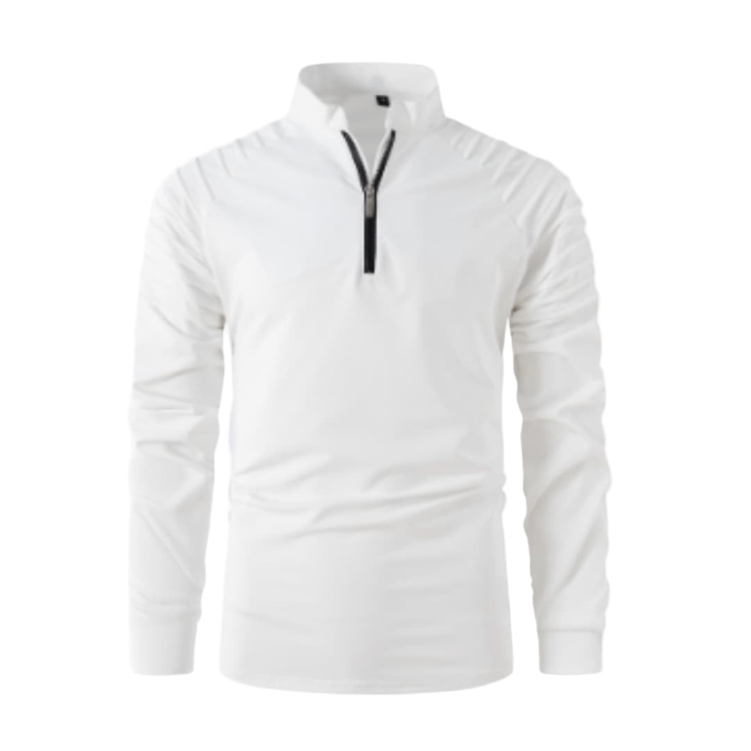 Mænds Skjorte med Halv Lynlås og Lange Ærmer 0